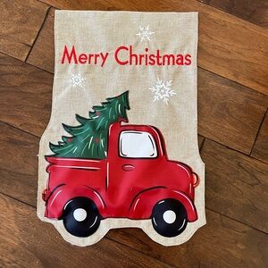 Red Christmas Truck Garden flag